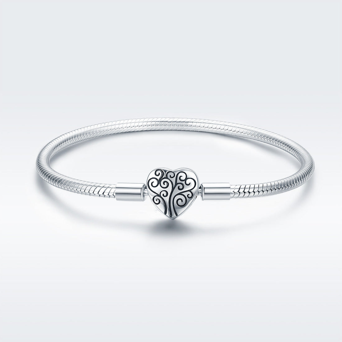 SCB 925 Sterling Silver Bracelet in Classic Style, Size 17.0 for Women  DestGlow