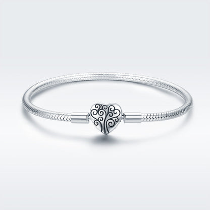 SCB 925 Sterling Silver Bracelet in Classic Style, Size 17.0 for Women  DestGlow