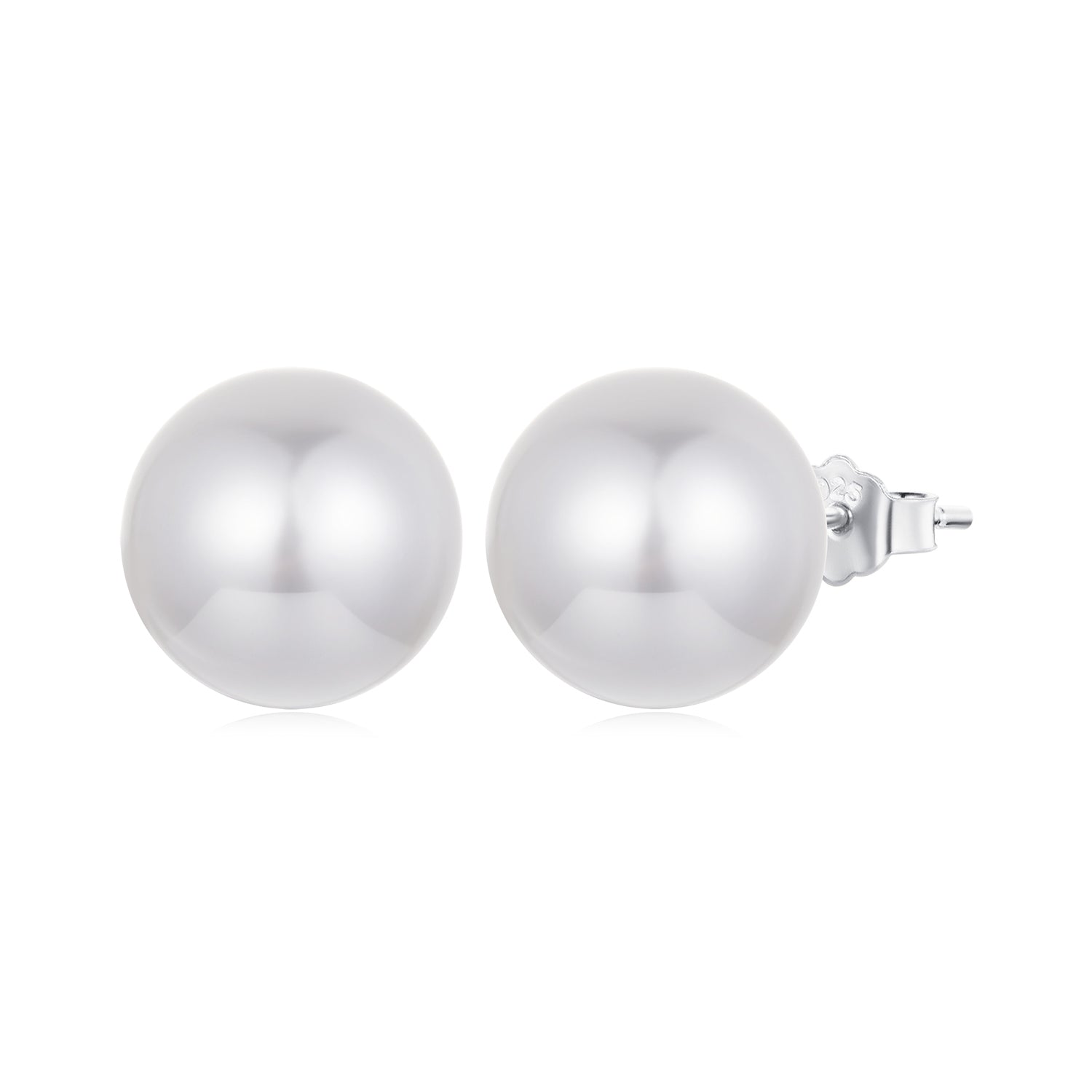 925 Sterling Silver Earrings with Quality Shell Pearl in White Gold Plating for Women  DestGlow