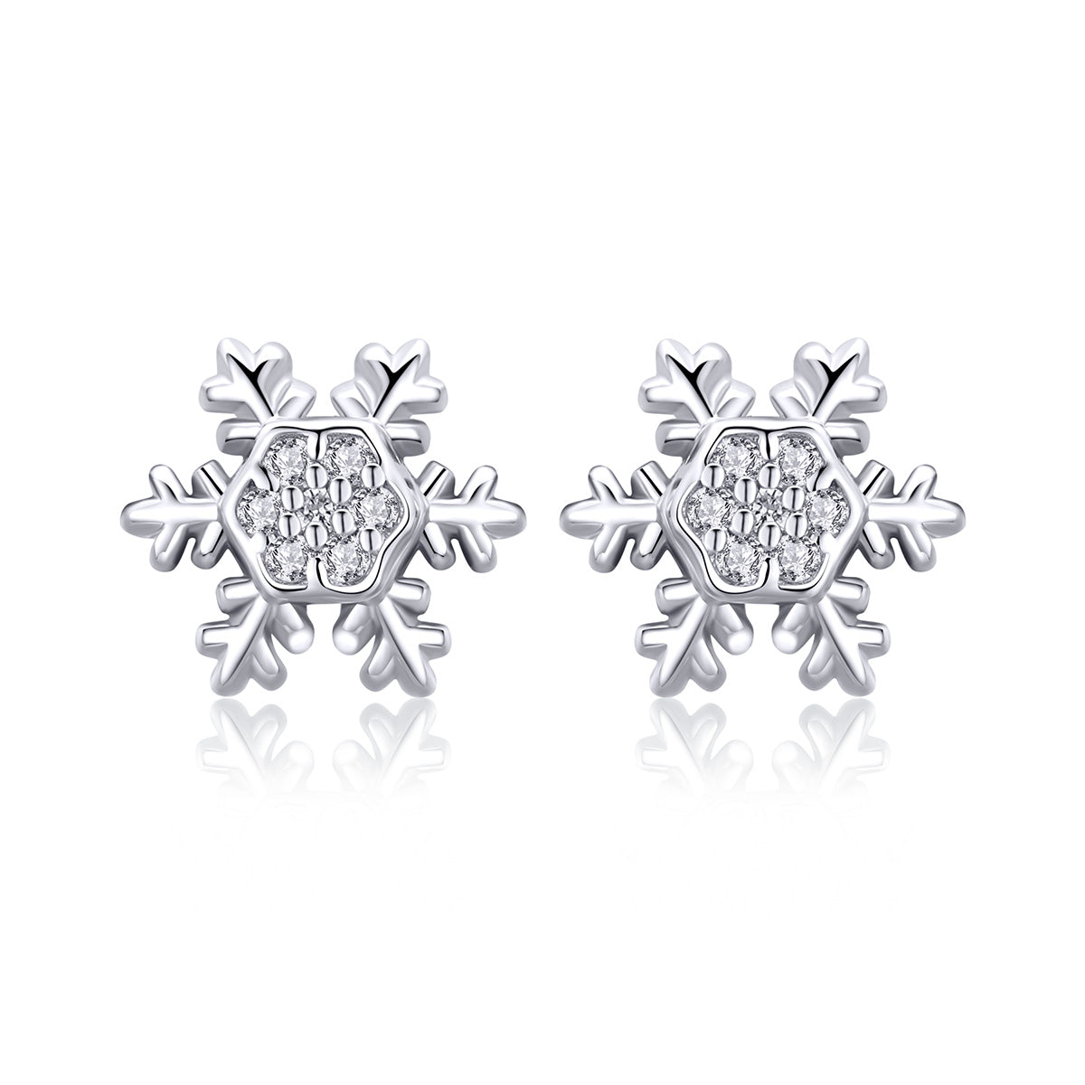 S925 Sterling Silver Earrings with CZ in Pavé Setting - 0.8*0.8cm for Women  DestGlow