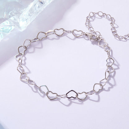 925 Sterling Silver Plated White Gold Adjustable Bracelet for Women  DestGlow