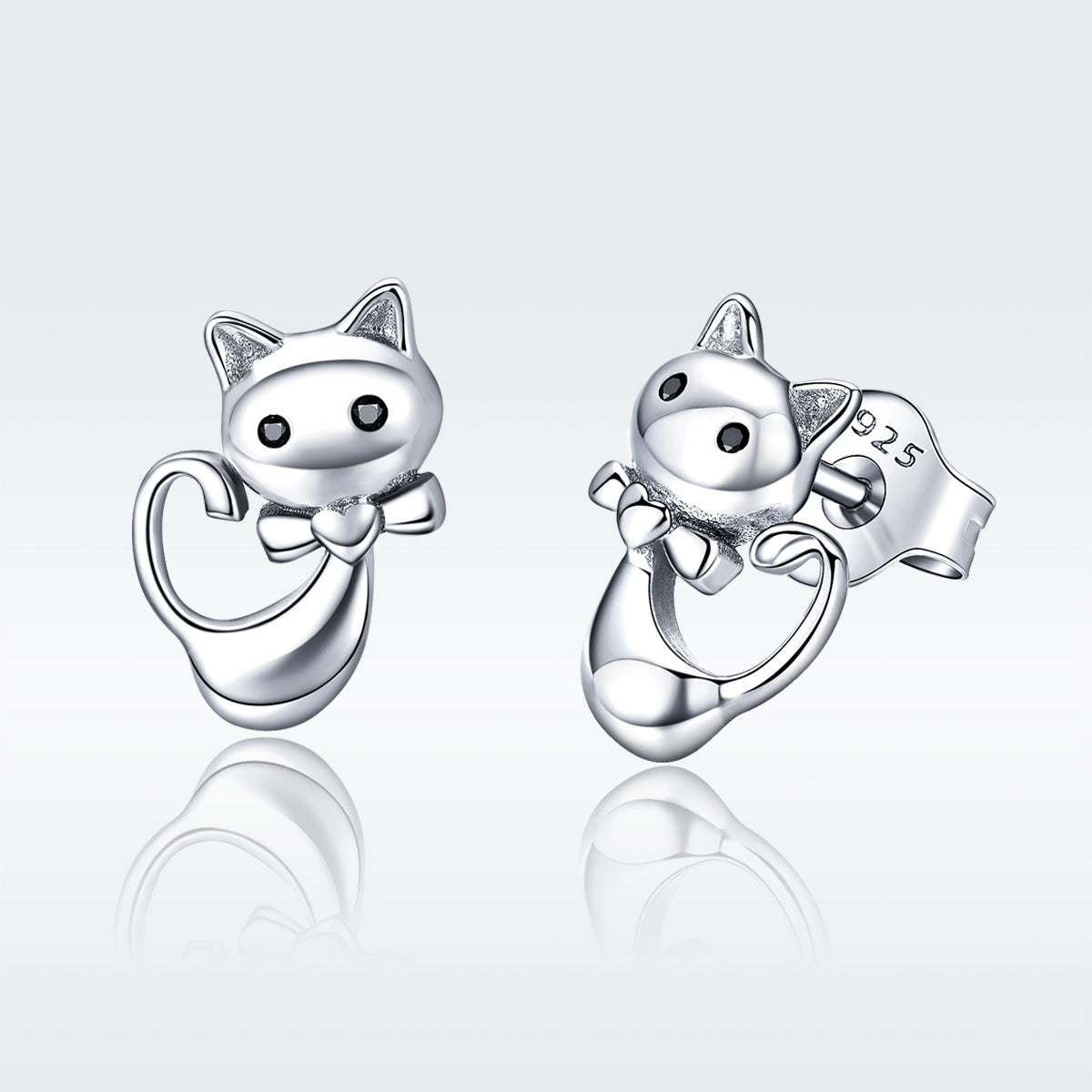 925 Sterling Silver Earrings with Pavé Setting in Oxidized Finish  DestGlow