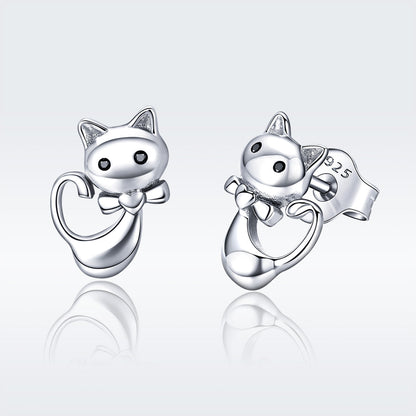 925 Sterling Silver Earrings with Pavé Setting in Oxidized Finish  DestGlow