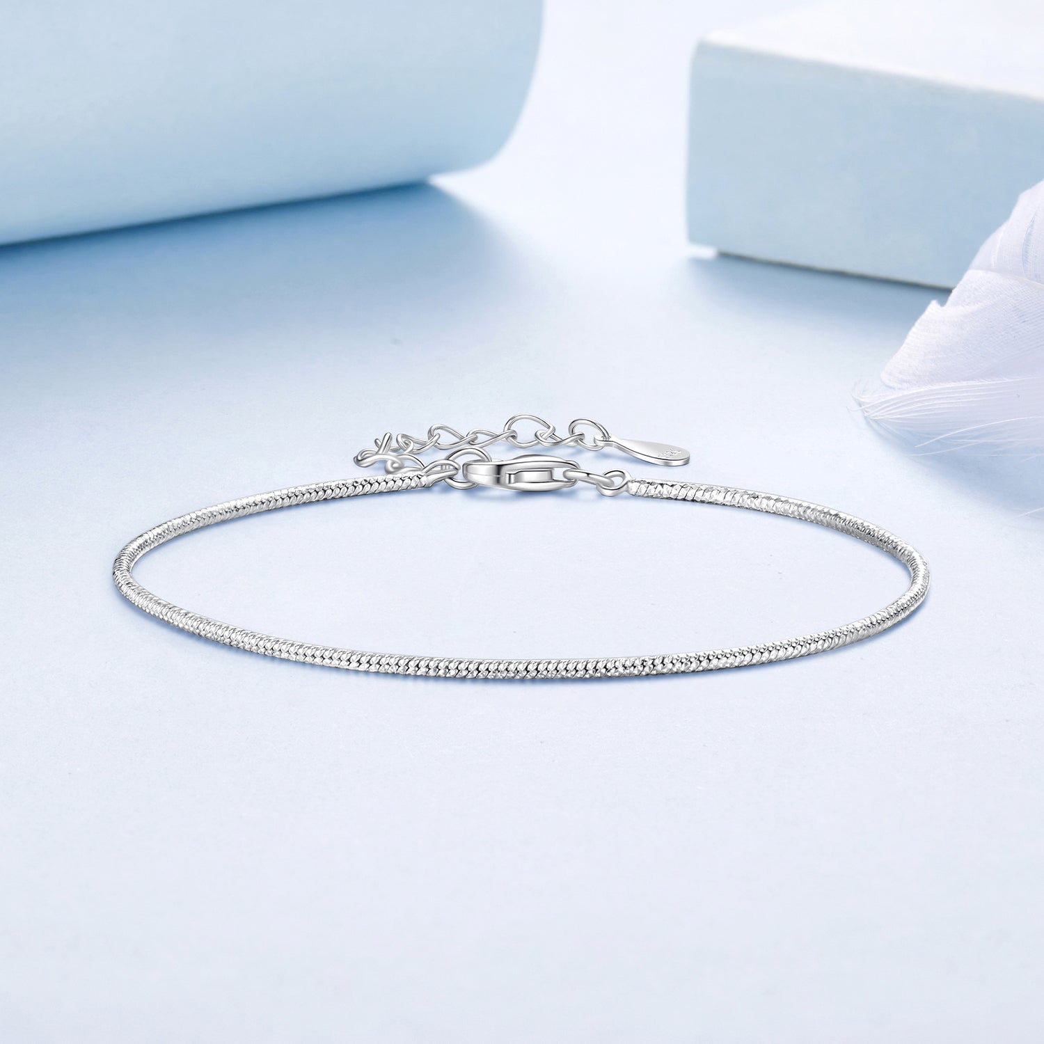 925 Sterling Silver Plated White Gold Adjustable Bracelet for Women  DestGlow