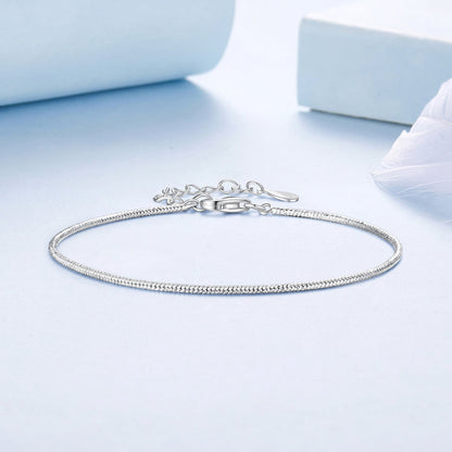 925 Sterling Silver Plated White Gold Adjustable Bracelet for Women  DestGlow