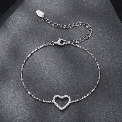 925 Sterling Silver Plated White Gold Moissanite Bracelet for Women  DestGlow