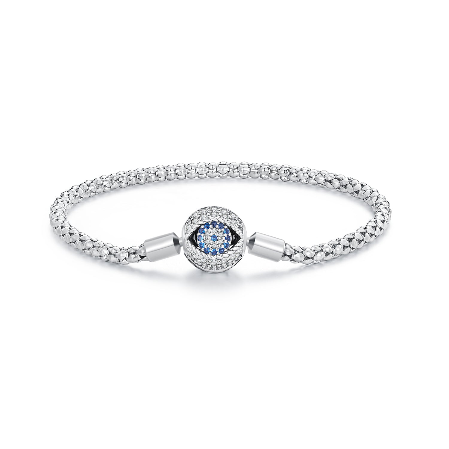 925 Sterling Silver Pavé Setting CZ 17.0 cm Oxidized Silver Bracelet for Women  DestGlow
