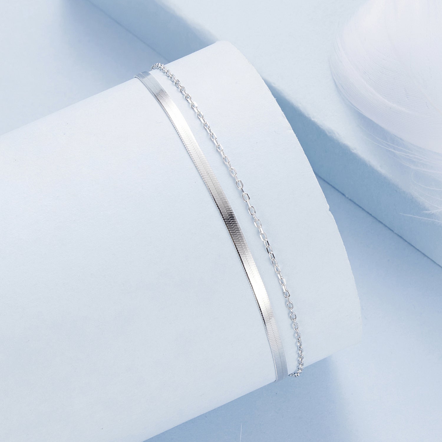 925 Sterling Silver 15+6cm White Gold Plated Bracelet for Women  DestGlow