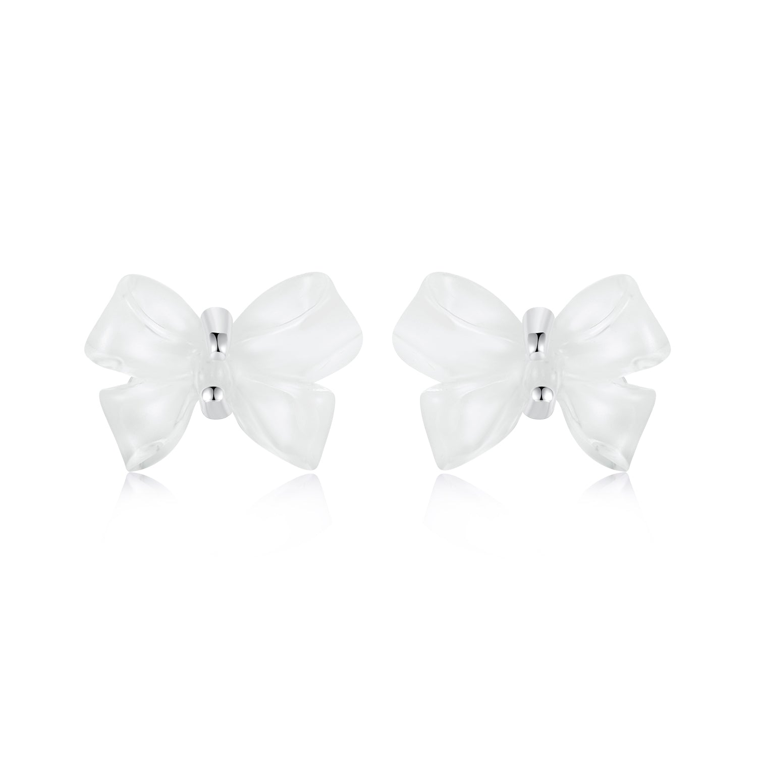 925 Sterling Silver Earrings for Women, 0.8*1.1cm, Plated White Gold  DestGlow