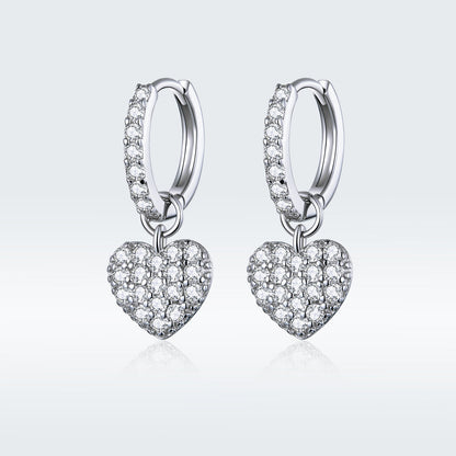 925 Sterling Silver CZ Pavé Setting Earrings for Women