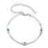925 Sterling Silver White Gold Plated Multi-Layer Bracelet with Synthetic Turquoise  DestGlow