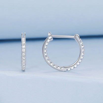 925 Sterling Silver Earrings with Pave Setting CZ in White Gold for Women  DestGlow