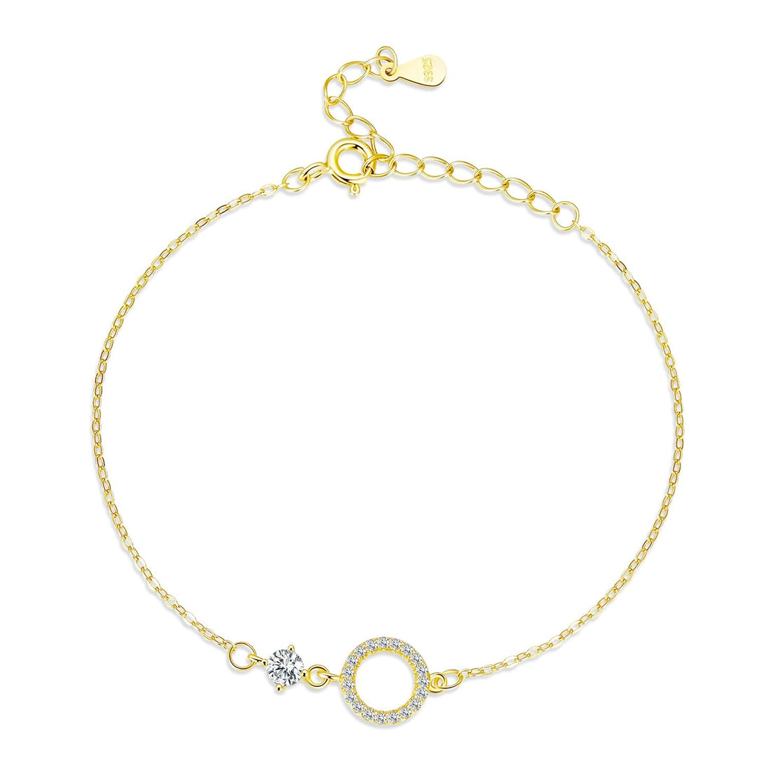 925 Sterling Silver Adjustable Bracelet with Pavé Set CZ for Women  DestGlow