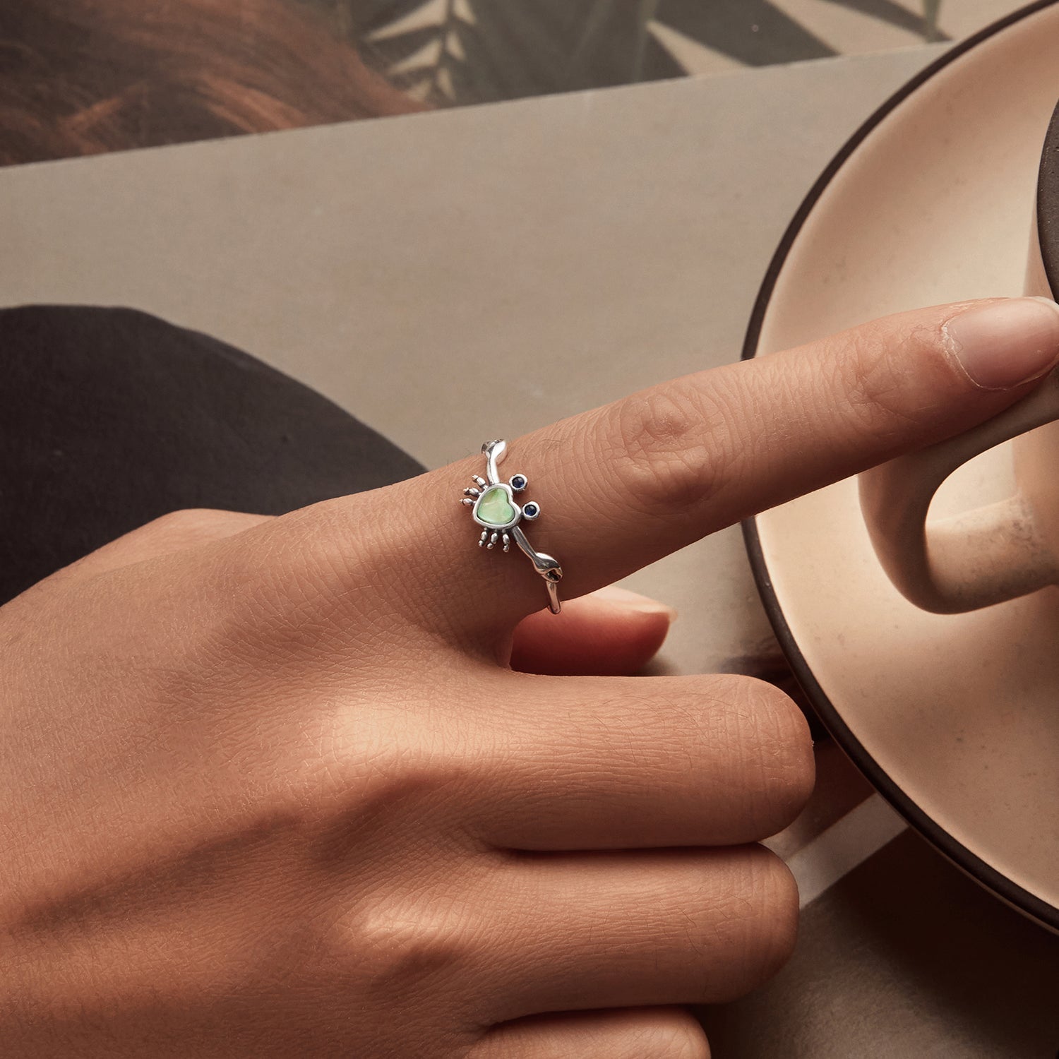 925 Sterling Silver Moonstone and Synthetic Spinel Ring for Women  DestGlow