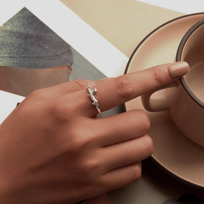 925 Sterling Silver Oxidized Silver 1.6mm Ring for Women  DestGlow