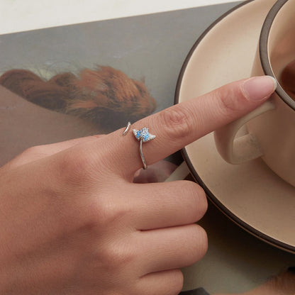 925 Sterling Silver Manta Ray Ring with Pavé Setting CZ for Women  DestGlow