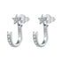 925 Sterling Silver CZ Earrings with White Gold Plating, 1.4x0.5cm for Women  DestGlow