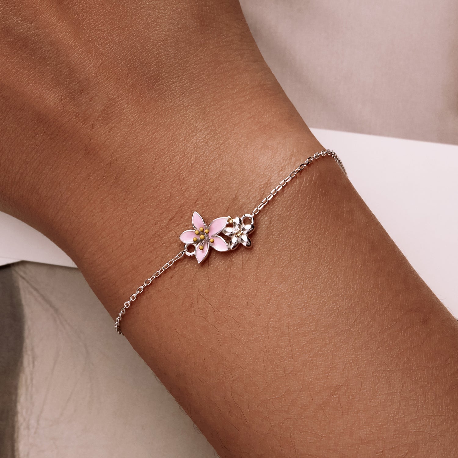 S925 Sterling Silver Adjustable Flower Bracelet for Women  DestGlow