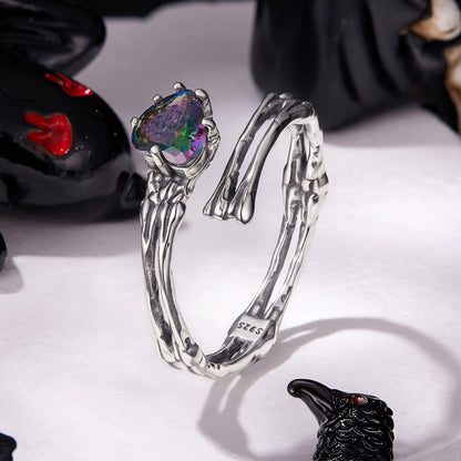 925 Sterling Silver Ring with Heart Design, 0.55cm Heart Size, Women’s Jewelry  DestGlow