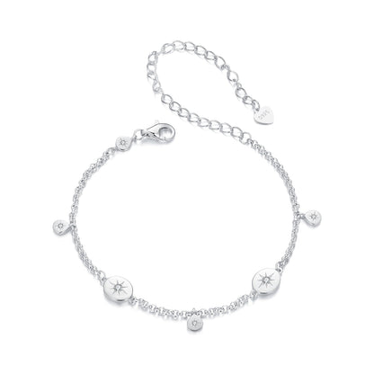 925 Sterling Silver &amp; Plated White Gold CZ Bracelet  DestGlow