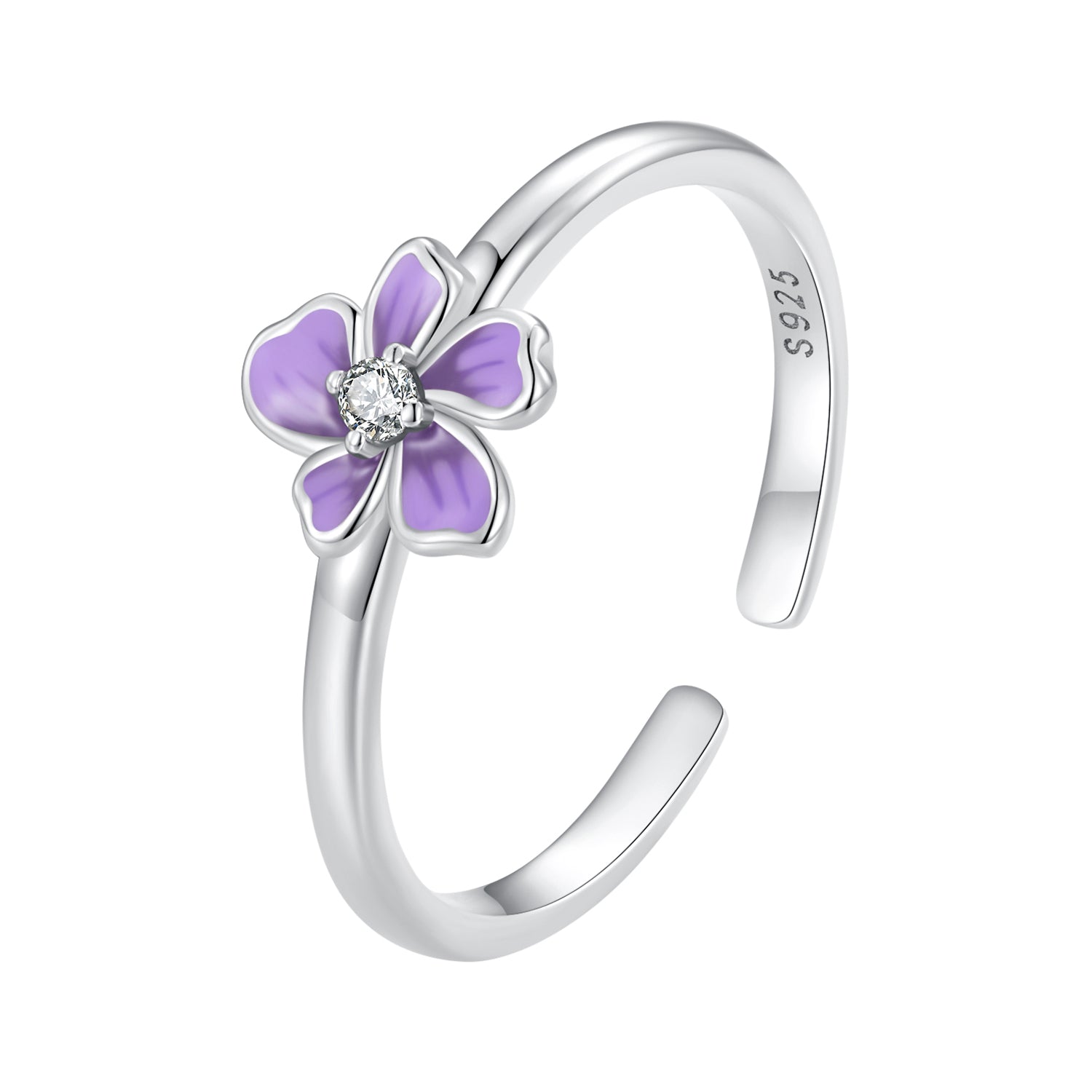 S925 Sterling Silver Enamel Plated Platinum Ring  DestGlow