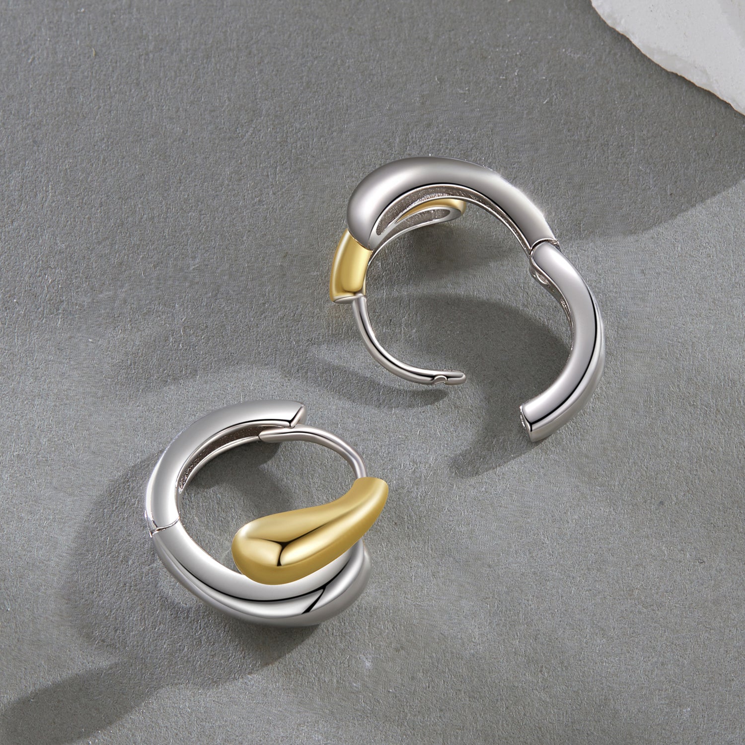 925 Sterling Silver &amp; Plated Gold &amp; Plated White Gold Earrings  DestGlow
