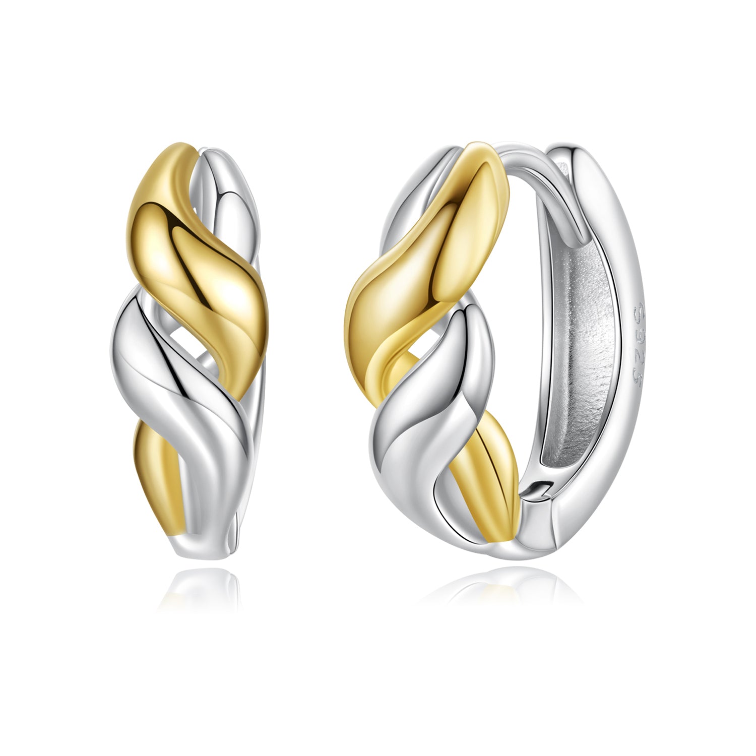 925 Sterling Silver Earrings with Plated White Gold and Gold for Women  DestGlow