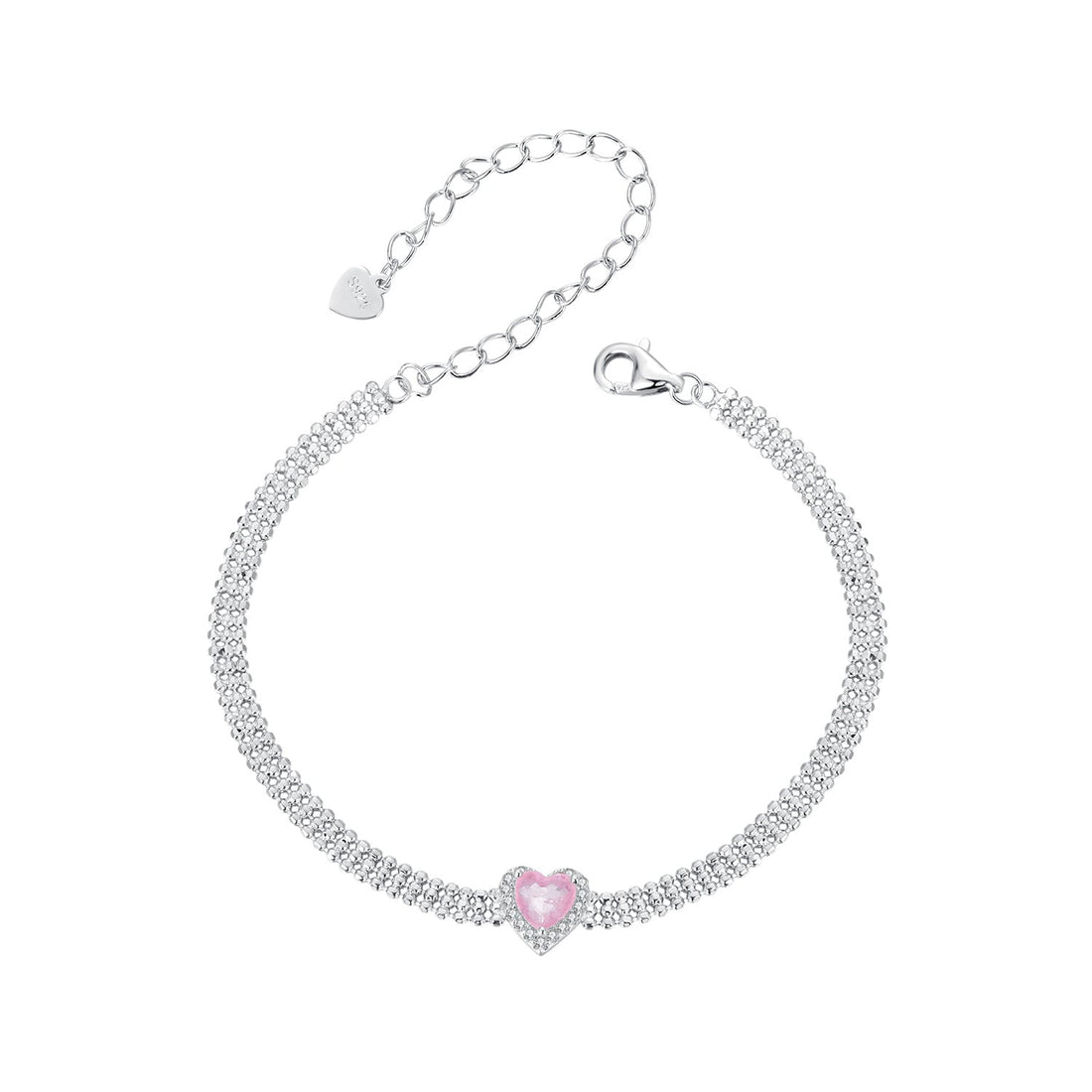 925 Sterling Silver White Gold Plated 8mm CZ Pendant Bracelet for Women  DestGlow