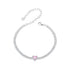 925 Sterling Silver White Gold Plated 8mm CZ Pendant Bracelet for Women  DestGlow