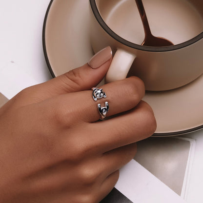 925 Sterling Silver Enamel Process Pavé Setting CZ Ring for Women  DestGlow