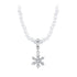 925 Sterling Silver Necklace with Pavé Setting CZ & Transparent Glass for Women  DestGlow