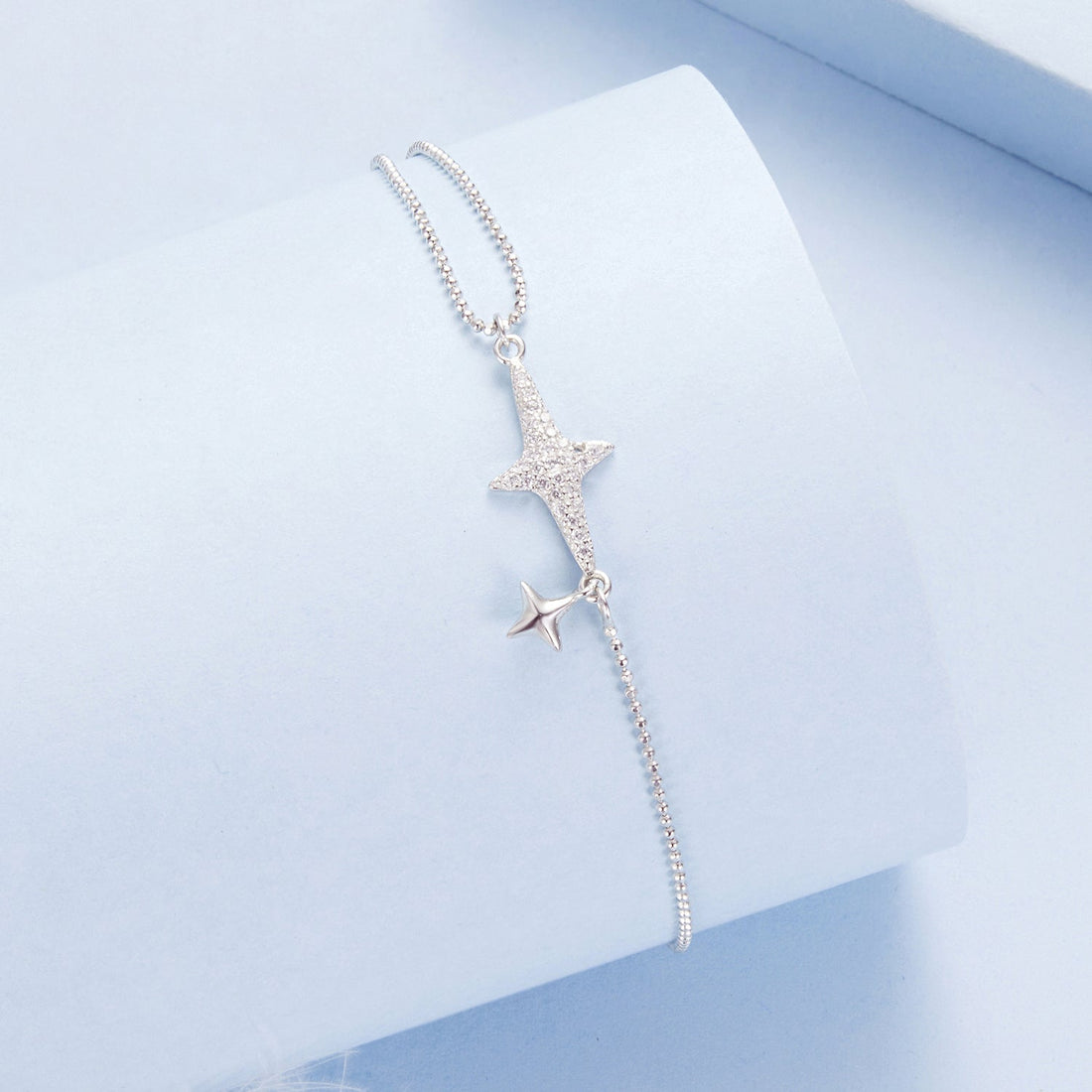925 Sterling Silver &amp; White Gold Plated Pave Setting CZ Bracelet 15+6cm  DestGlow