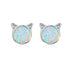 925 Sterling Silver Plated Rose Gold Opal Earrings 0.8cm for Women  DestGlow