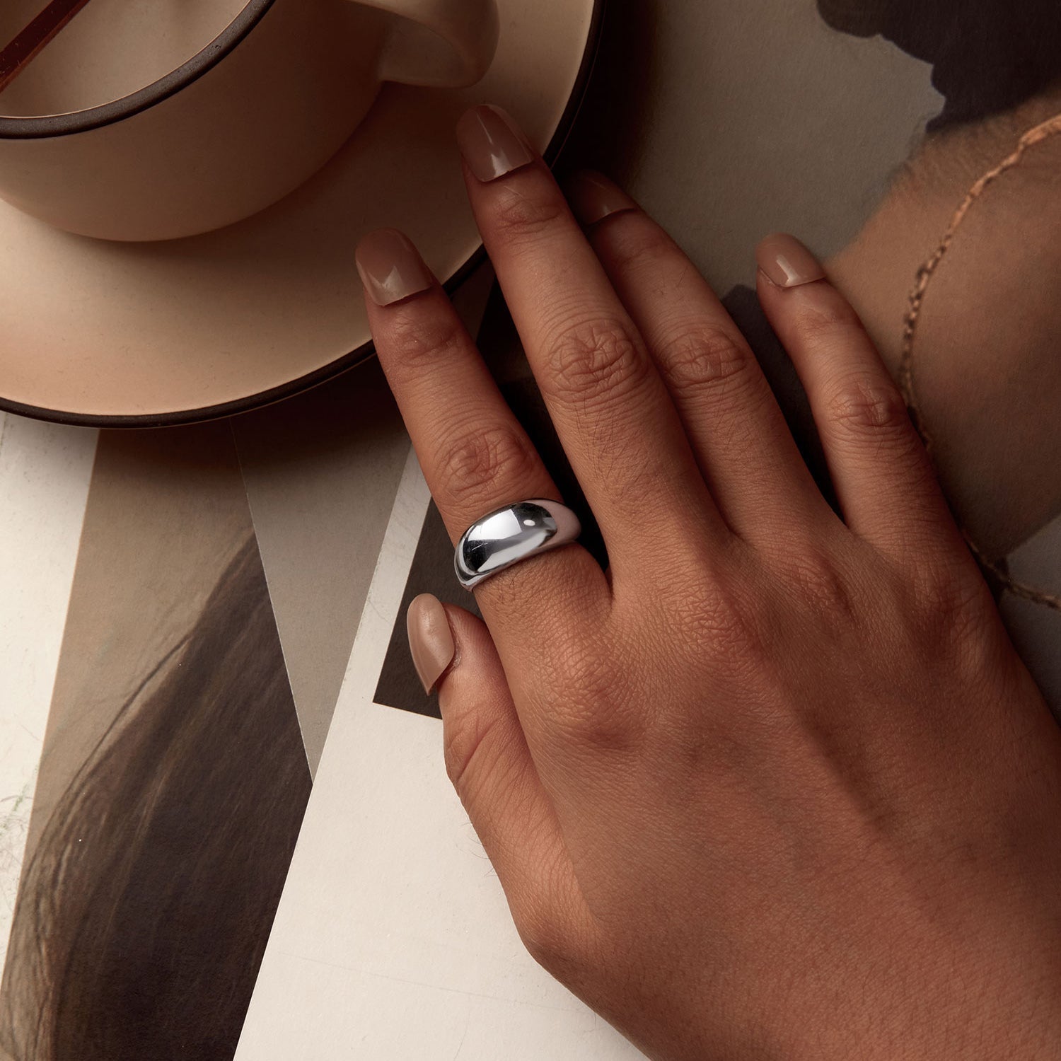 925 Sterling Silver Plated Gold Ring for Unisex  DestGlow