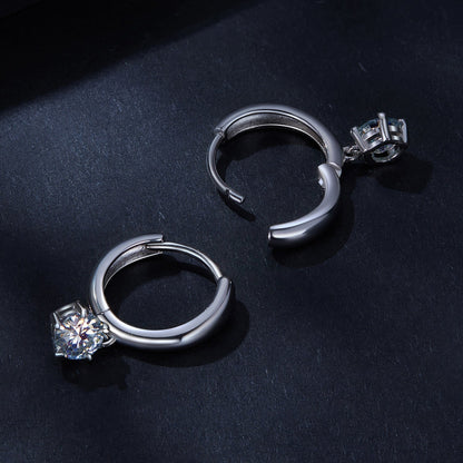 S925 Sterling Silver 0.50 Carat Moissanite Earrings for Women  DestGlow