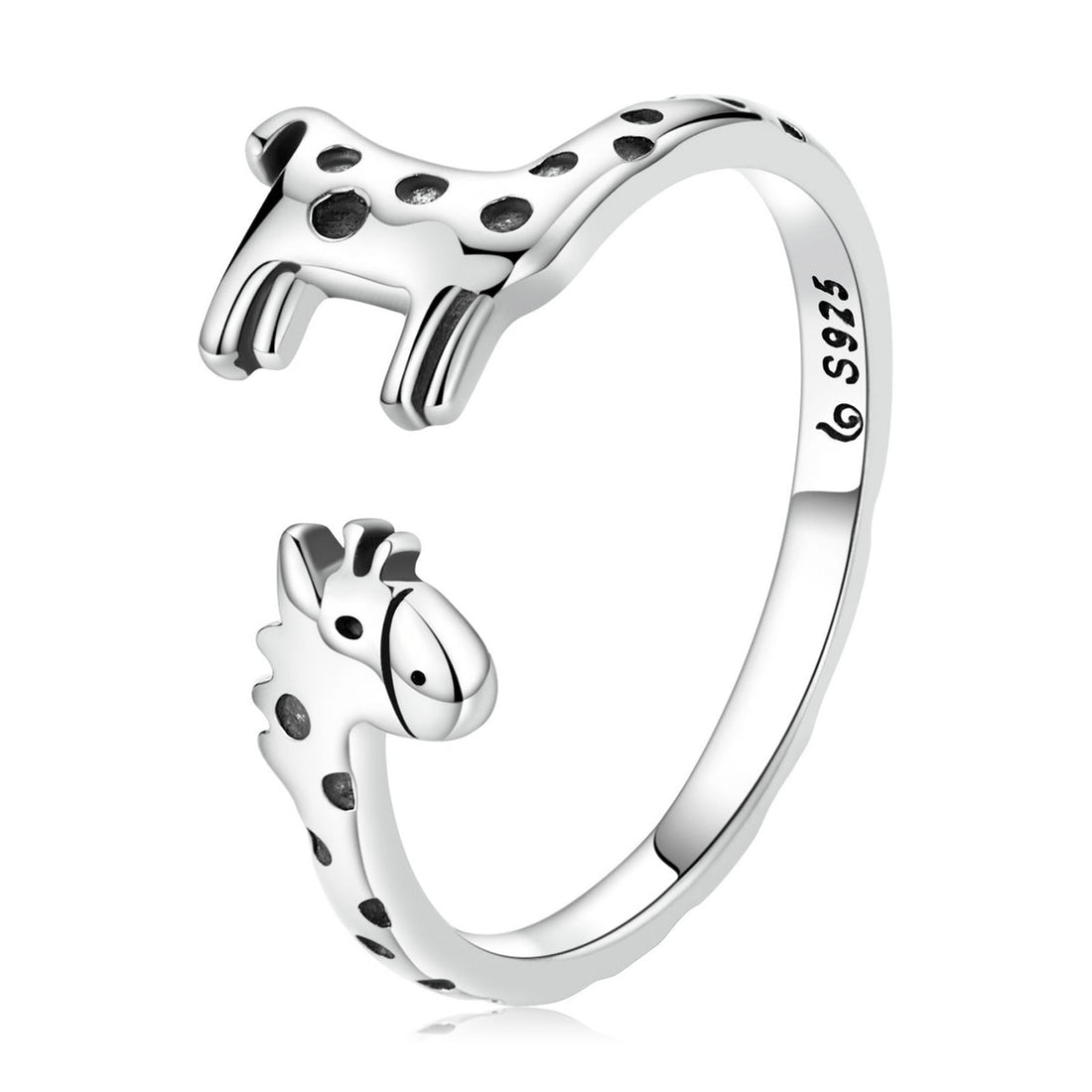 925 Sterling Silver Oxidized Giraffe Ring for Women by Bids.com