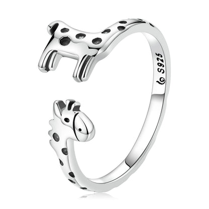 925 Sterling Silver Oxidized Giraffe Ring for Women by Bids.com