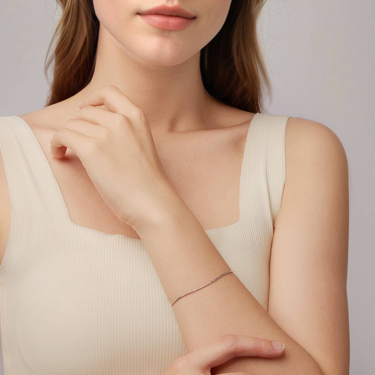 925 Sterling Silver Plated White Gold Adjustable Bracelet for Women  DestGlow