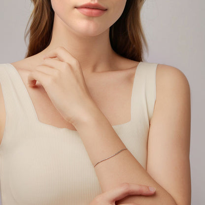 925 Sterling Silver Plated White Gold Adjustable Bracelet for Women  DestGlow