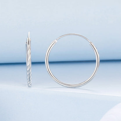 925 Sterling Silver Earrings for Women - White Gold Plated, 2.3x0.2 cm  DestGlow