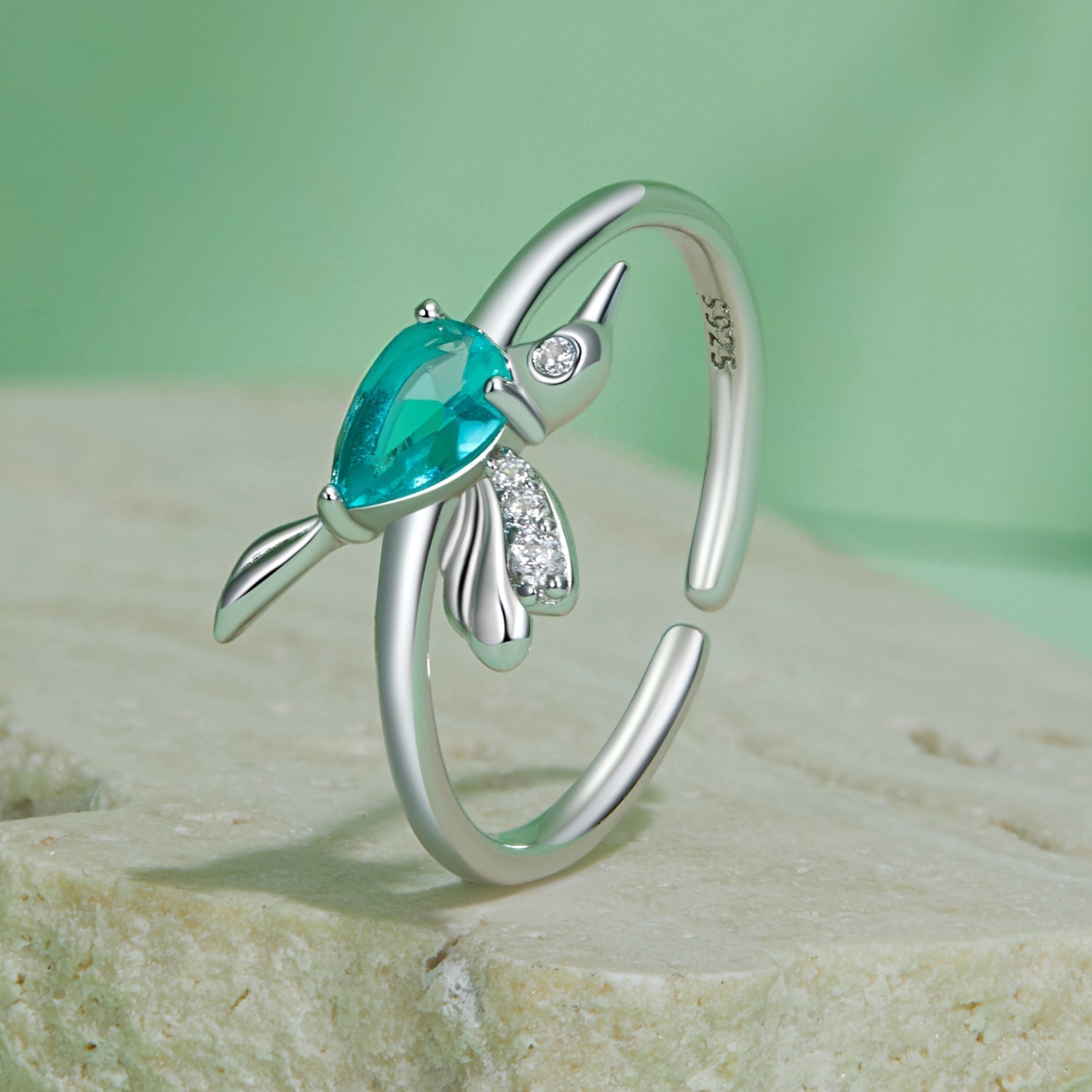 925 Sterling Silver Pavé CZ Ring  DestGlow