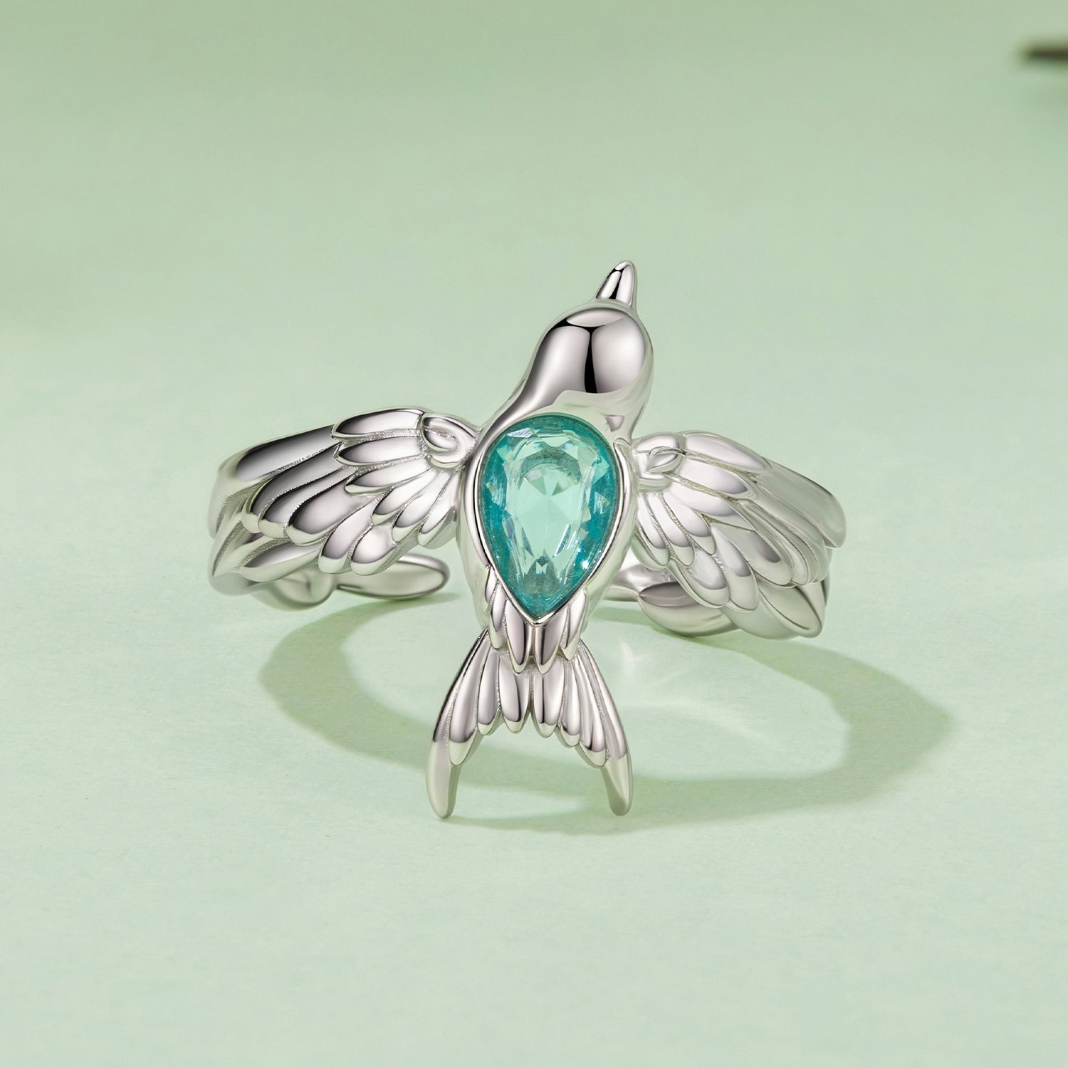 925 Sterling Silver Transparent Glass Ring for Women  DestGlow