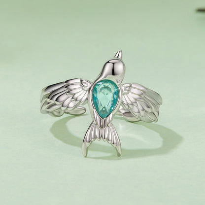 925 Sterling Silver Transparent Glass Ring for Women  DestGlow