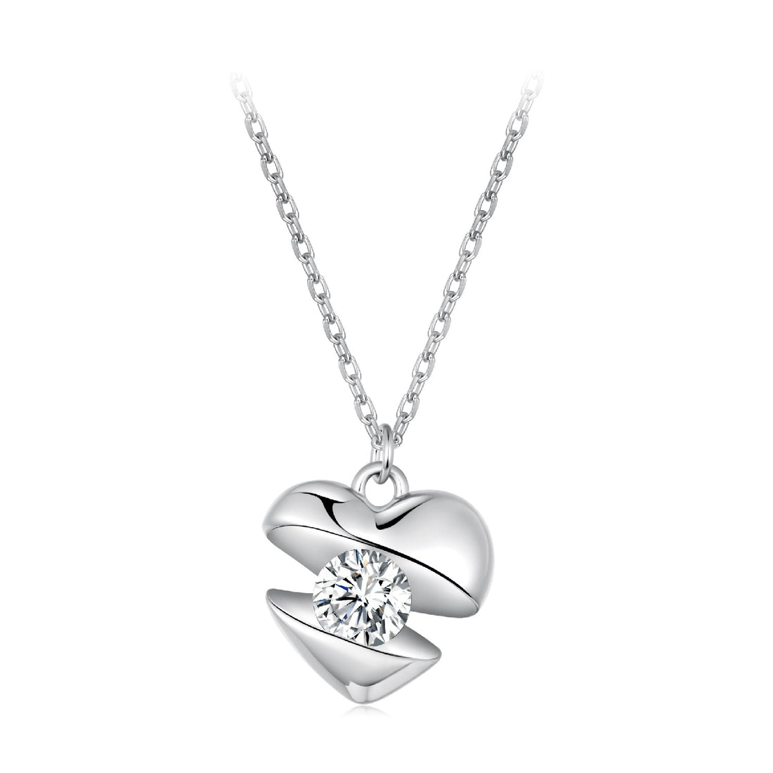 925 Sterling Silver White Gold Plated 40cm+5cm Length CZ Necklace for Women  DestGlow