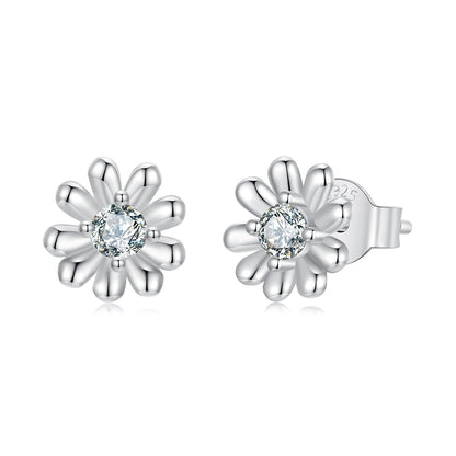 925 Sterling Silver Moissanite 0.3cm Earrings for Women