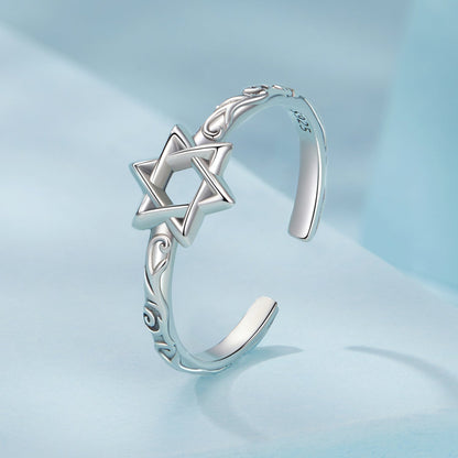925 Sterling Silver Oxidized Silver 0.8cm Pendant Rings for Women  DestGlow