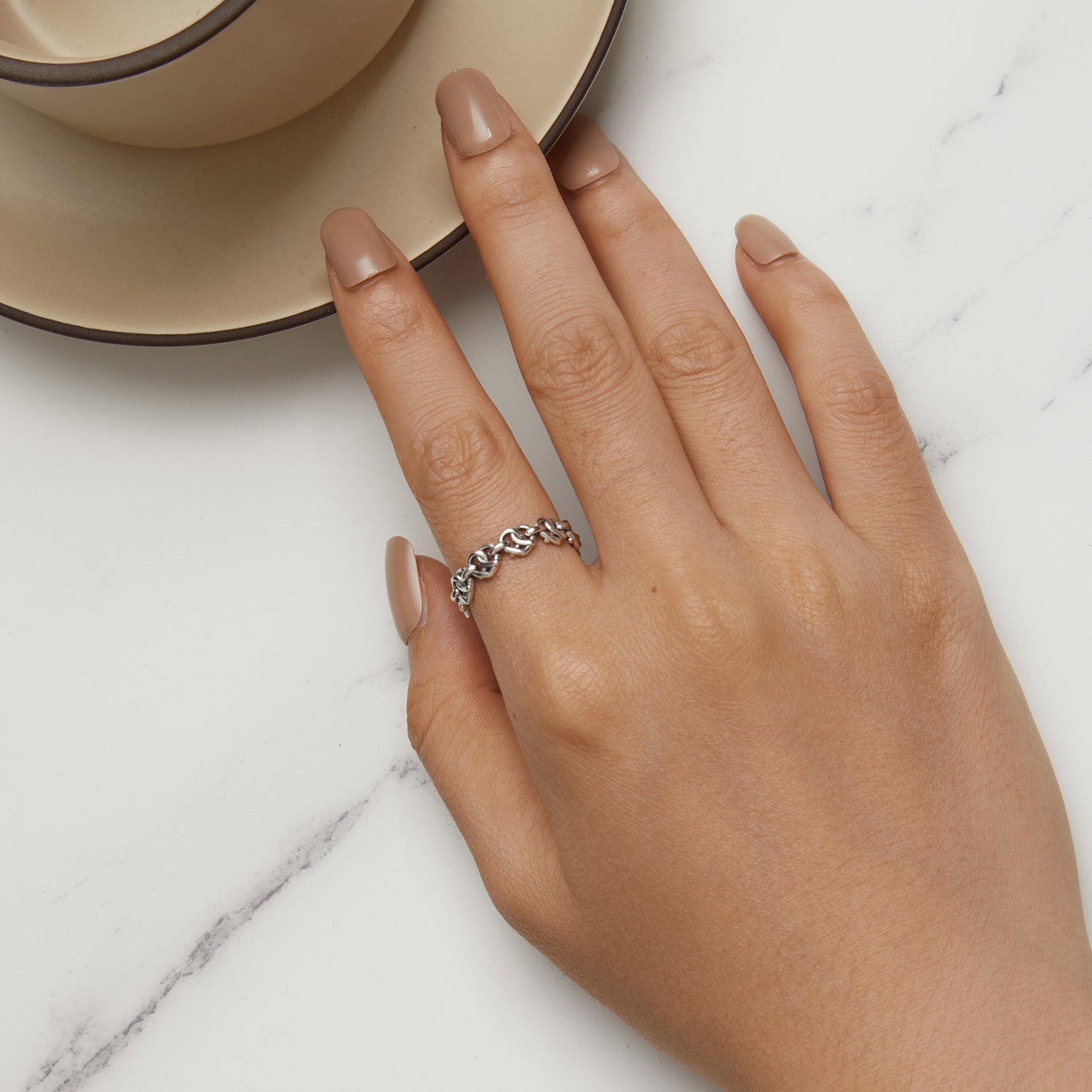 925 Sterling Silver Oxidized Ring - Size 6 for Women  DestGlow