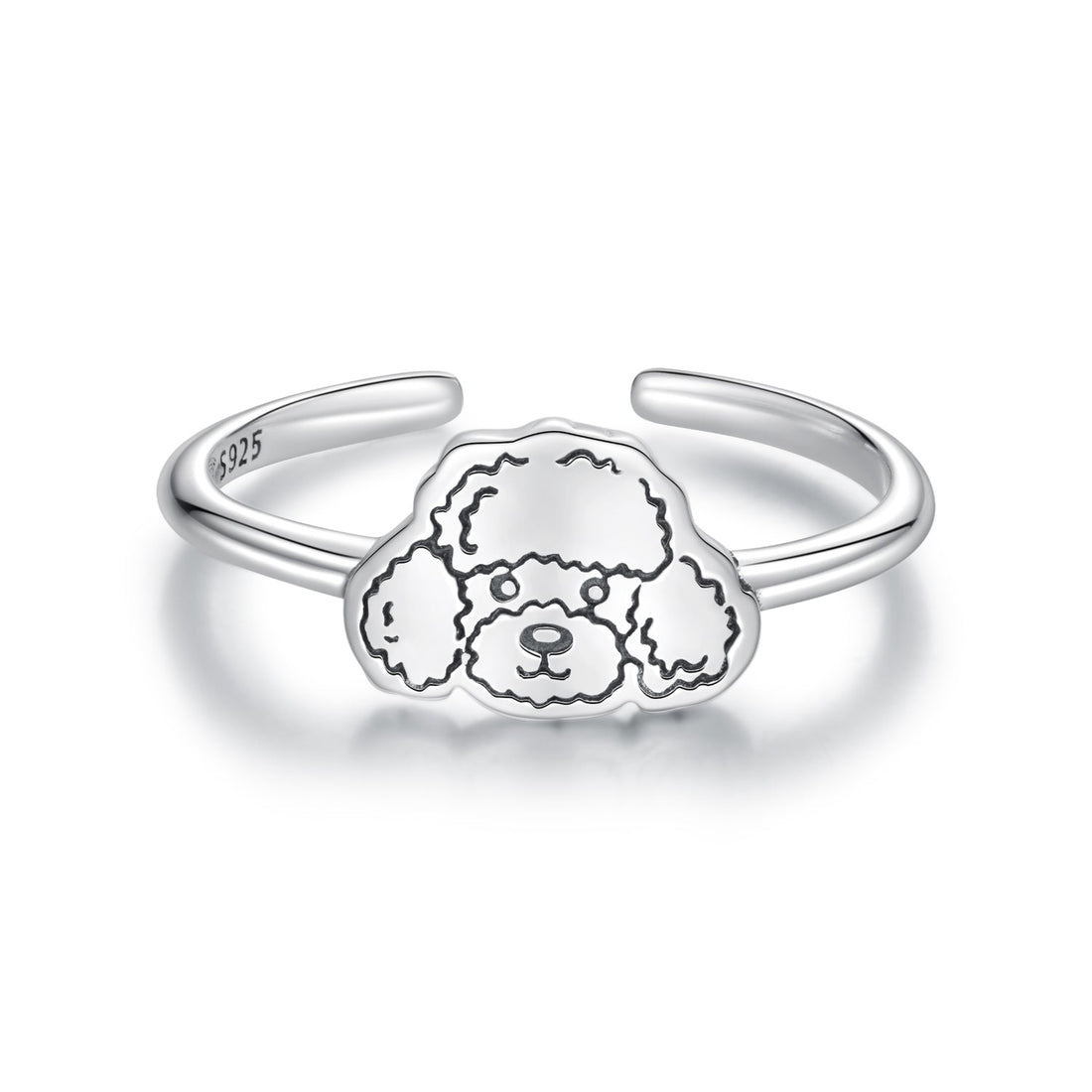 925 Sterling Silver Oxidized Silver Dog Ring for Women  DestGlow