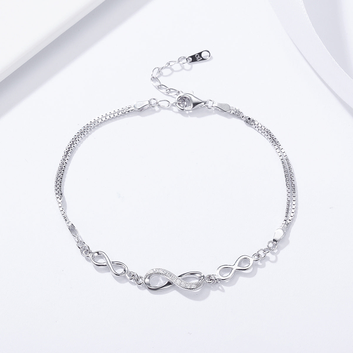 925 Sterling Silver Bracelet 22CM for Women  DestGlow