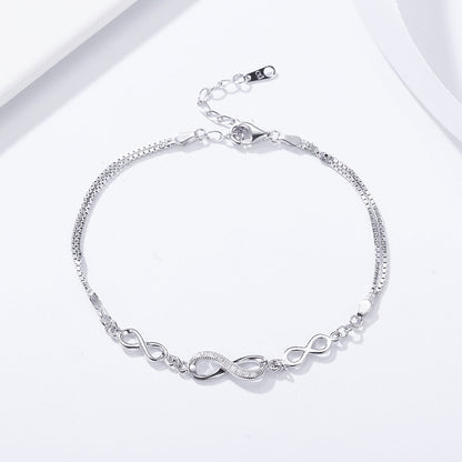 925 Sterling Silver Bracelet 22CM for Women  DestGlow